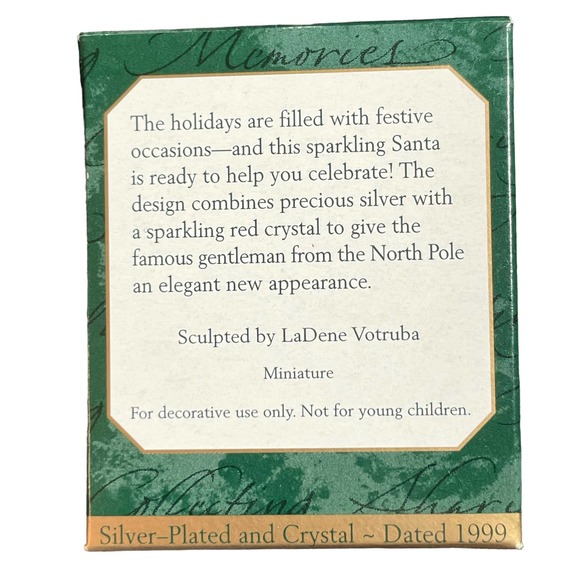 Vintage Hallmark Keepsake Mini 1999 Crystal Claus Ornament Precious Edition - Picture 7 of 7